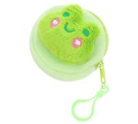 FOYTOKI Mini Portefeuille Amusant en Peluche Vert de Grenouille, Léger et Multifonctionnel, Pochette pour Écouteurs et Pièces, pour Usage Extérieur des Garçon et Filles