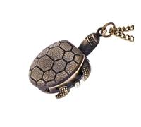 FOYTOKI Montre de Poche Vintage Tortue Alliage Montre à Quartz Créative pour Hommes et Étudiants Cadeau Original avec Chaîne