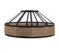 FOYTOKI Noir Abat-jour Lumineuse Industrielle Rustique, à Suspendre en Fer et Corde de Jute, Style Vintage Américain, Robuste et Décoratif pour Hôtels et Cafés