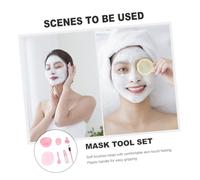 FOYTOKI Outils de Facial Bol Pinceau Spatule Bouteilles et Tapis de Nettoyage pour Couleur Rose