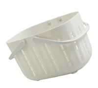 FOYTOKI Panier en Plastique Blanc Poignées Doubles, Grosse Capacité, Résistant et Sûr, pour Salle de Bain et Rangement D'accessoires