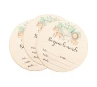 FOYTOKI Panneau D'annonce de Naissance Bébé Motif Cartoon Adorable en Bois Rond 3pcs Surface Lisse Baby Shower ou Fête de Découverte Sexe