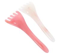 FOYTOKI Peigne De Massage Du Cuir Chevelu Et Masseur Du Cuir Chevelu 2 Pièces En Résine Cire D'abeille Peigne 5 Doigts Dents Larges Antistatique Portable Massage Bien-femmes