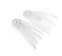FOYTOKI Pince à Cheveux Design Unique Ancien et Ethnique avec Perles et Plumage en Alliage Blanc Style Oiseau Accessoire Élégant pour Femmes et Filles pour Mariages et Occasions