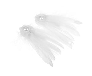 FOYTOKI Pince à Cheveux Design Unique Ancien et Ethnique avec Perles et Plumage en Alliage Blanc Style Oiseau Accessoire Élégant pour Femmes et Filles pour Mariages et Occasions