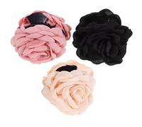 FOYTOKI Pinces à cheveux à fleurs lot de 3, détails roses réalistes, accessoires polyvalents pour coiffure de travail et soirées, plastique et tissu, pour femmes