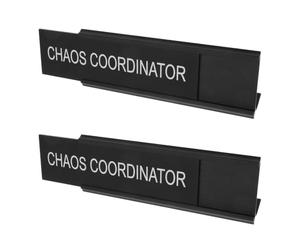 FOYTOKI Plaque Nominative de Bureau Noir L en Alliage D’aluminium 2 Pièces | Structure à Angle Droit, Vue Double Face, Style Professionnel, pour Bureaux Judiciaires et Guichets Gouvernementaux
