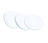 FOYTOKI Plateau Chauffe-Cire Rond en Verre 4 Pouces 3 Pièces | Huiles Essentielles, Compatible Lampes Parfumées, Lot de 3, Format Rond