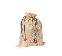 FOYTOKI Pochette Bijoux Soie Avec Cordon De Serrage Petit Pochon De Rangement Chinois Pour Mariage Et Fête Beige Avec Motif Et Doublure Aléatoires Pochette Cadeau Élégante Pour Bijoux