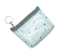FOYTOKI Pochette Zippée en PVC avec Motif Cœur Semi-Transparent, Portefeuille Créatif et Facile à Ouvrir, comme Porte-Monnaie Femme ou Pochette Maman