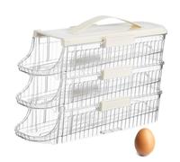 FOYTOKI Porte-œufs à Roulettes Conteneur à Œufs à Trois Couches Organisateur De Porte De Réfrigérateur Bac à Œufs Biseauté Pour Stockage Facile