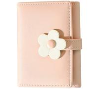 FOYTOKI Portefeuille Fille Élève en Cuir PU Rose, Porte-Cartes Compact et Portable, Style Coréen Simple Motif Floral, Maison Bureau