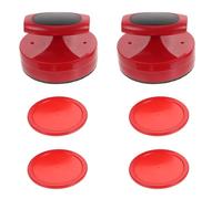 FOYTOKI Pousseurs de Hockey en Plastique Rouge pour Air Hockey, Protège la Surface Table, Compatible Plupart des Tables Standards, 1 Set D’Accessoires pour Jeu