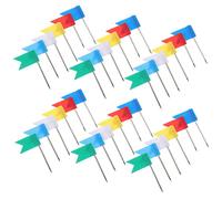 FOYTOKI Punaises Drapeaux Mini 100 Pièces, Épingles de Carte de Voyage Rouge, Métal Long, pour Tableau Liège et Affichage Mural, Usage Bureau et Scolaire