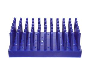 FOYTOKI Séchoir à huile latéral bleu en plastique stable pour porte-flacons compte-gouttes et support tubes à essai adapté au travail du cuir