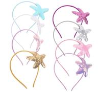 FOYTOKI Serrage-tête Étoile de Mer pour Petite Fille, 8 Pièces en Plastique Facile à Mettre, Coiffure de Fête pour Performance Scène ou Anniversaire Couleur Aléatoire
