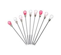 FOYTOKI Set de 9 Bâtons de Brassage en Métal pour Nail Art, Multi-usages et Faciles à Nettoyer, Accessoires Décoration Ongles en Différentes Couleurs, pour Réutilisable Plusieurs styles
