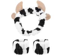 FOYTOKI Set de Bandeaux de Spa Imprimé Vache Élastiques Confortables en Tissu Léger pour Femmes et Filles Usage Quotidien et Bain