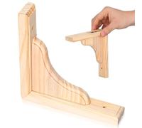 FOYTOKI Supports d'Angle en Bois Naturel pour Étagères Murales Robustes 15X15 CM Console pour Plantes et Décorations la Cuisine Rangement 1 Pièce