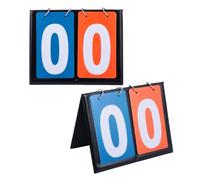 FOYTOKI Tableau D'affichage de Score de Basketball à 2 Chiffres, Lot de 2 Panneaux Portables Bleu et Rouge, Système Manuel à Feuilles Mobiles Double Face, pour Compétitions