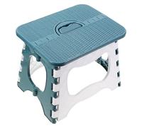 FOYTOKI Tabouret Pliable Portable en Plastique Bleu Poignée Ergonomique, Capacité de Charge Élevée, pour Camping et Salle de Bain, Léger et Pratique pour Adultes et Garçon et Filles