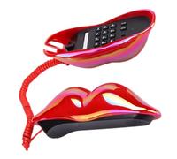 FOYTOKI Téléphone Filaire Lèvres Rouges Vintage Décoratif Compact Résine Design Original Maison Bureau Accessoire Décoratif Artistique