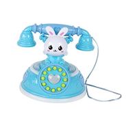 FOYTOKI Téléphone Jouet Interactif Plastique pour Garçon Fille Petit Téléphone Simulé Carton Jeu De Rôle Éducatif Développement Social Et Cognitif des Tout-Petits Bleu