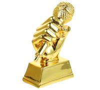 FOYTOKI Trophée Décoration Créative Microphone en Résine Dorée pour Concours de Chant Scolaire et Encouragement des Garçon et Filles Lors des Cérémonies Scolaires