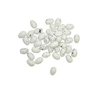 FOYTOKI Œufs Factices Blancs Forme Œuf en Plastique Lot de 100 Décoratifs Créatifs Surface Lisse pour Pigeon Voyageur pour Décoration la Maison