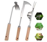 Foyucool Arrache Mauvaise Herbe Lot de 3, Manche en Bois