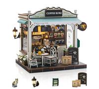 Foyucool Kit de Maison Miniature pour Adultes, Café Qingcui Cottage, Maquette DIY à Assembler avec Meubles, Kit Créatif Déco Bibliothèque, Cadeau Original Anniversaire & Fête des Mères