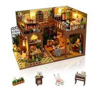Foyucool Kit de Maison Miniature pour Adultes, Loft Rétro Cottage, Maquette DIY à Assembler avec Meubles, Kit Créatif Déco Bibliothèque, Cadeau Original Anniversaire & Fête des Mères