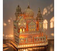 Foyucool Puzzle Bois 3D Château avec LED | 255 Pièces Maquette à Construire Adulte - Architecture Illuminée Décoration Maison Esthétique - Cadeau de Noël Créatif