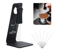 Foyucool WDT Outil, Outils de Distribution d'Espresso 6 Aiguilles, Agitateur Café, Distributeur d'aiguilles à Café, Support Magnétique en Alliage d'Aluminium, avec 6 Aaiguilles Supplémentaires