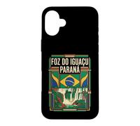 Foz do Iguaçu Paraná Drapeau du Brésil Voyage Graphique Coque pour iPhone 16 Plus