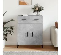 FOZICV Armoire haute multi-usages pour chambre à coucher, salon ou salle de bain - Design pratique - Meuble intérieur - Gris béton - 69,5 x 34 x 90 cm