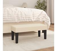 FOZICV Banc de lit repose-pieds multifonction pour salon ou chambre à coucher, design classique, crème, 70 x 30 x 30 cm