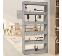 FOZICV Bibliothèque - Étagère de rangement - Armoire haute - Séparateur de pièce - Pour salon, chambre à coucher ou bureau - Design élégant et classique - Gris béton - 80 x 30 x 166 cm