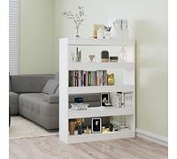 FOZICV Bibliothèque - Étagère de rangement - Armoire haute - Séparateur de pièce - Pour salon, chambre à coucher ou bureau - Design élégant et classique - Blanc brillant - 100 x 30 x 135 cm