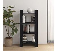 FOZICV Bibliothèque - Étagère de rangement - Armoire haute - Séparateur de pièce - Pour salon, chambre à coucher ou bureau - Design élégant et classique - Noir - 60 x 35 x 125 cm