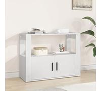 FOZICV Buffet en bois - Armoire de rangement pour chambre à coucher, salon, salle de bain ou bureau - Design tendance - Armoire de cuisine - Décoration intérieure - Blanc - 80 x 30 x 60 cm