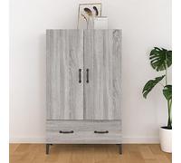 FOZICV Buffet en bois - Armoire de rangement pour salle de bain, salon, chambre à coucher ou bureau - Design tendance - Gris sonoma - 70 x 31 x 115 cm