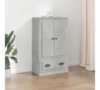 FOZICV Buffet en bois - Armoire de rangement pour salon, chambre à coucher, salle de bain ou bureau - Design tendance - Gris béton - 60 x 35,5 x 103,5 cm