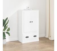 FOZICV Buffet en bois - Armoire de rangement pour salon, chambre à coucher, salle de bain ou bureau - Design tendance - Blanc - 60 x 35,5 x 103,5 cm