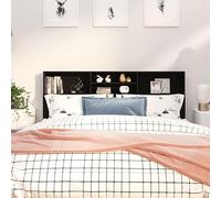 FOZICV Tête de lit Bibliothèque Tête de Lit Accessoires de Lit Panneau Mural Meubles d'intérieur Décoration de Chambre Excellent Support pour les Lits Sans Tête de Lit Design Tendance Noir 180 x 19 x