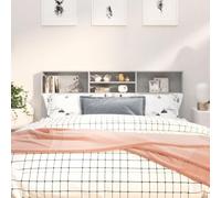 FOZICV Tête de lit Bibliothèque Tête de Lit Accessoires de Lit Panneau Mural Meubles Intérieur Décoration de Chambre Excellent Soutien pour les Lits Sans Tête de Lit Design Tendance Gris Béton 180 x