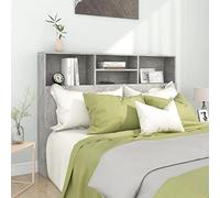 FOZICV Tête de lit Bibliothèque Tête de Lit Accessoires de Lit Panneau Mural Meubles Intérieur Décoration de Chambre Excellent Soutien pour les Lits Sans Tête de Lit Design Tendance Gris Béton 140 x