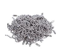 Fozriybefy 100Pcs Chaines de Boule en Acier Inoxydable de la Longueur de 10cm 2.4mm Chaine a Boule Perlee de Ton Argent