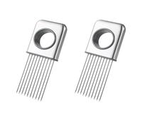 Fozriybefy 2 Pièces Porte-Tranche D'Oignon en Acier Inoxydable Coupe-Oignon Coupe-Viande en Vrac Trancheuse de Légumes pour Citron Pomme de Terre Tomate