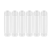 Fozriybefy 6 Bouteilles Compressibles Inversées en Plastique de 16 Oz, Distributeur à Grande Valve Rechargeable pour Condiments, Bouteilles Compressibles pour Sauces